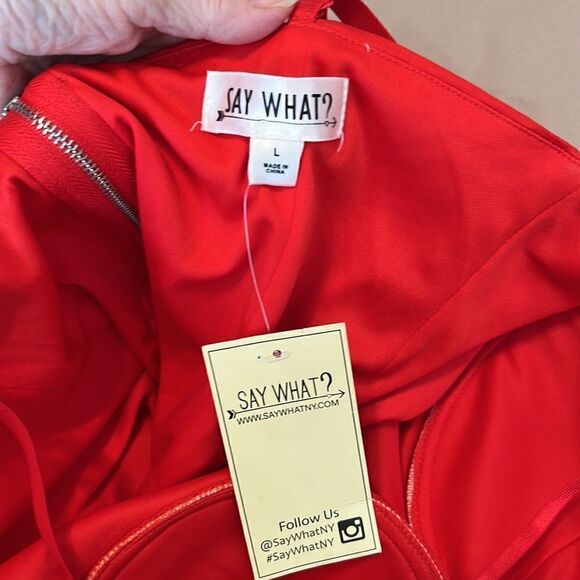 NWT Say what? Red size large zip back adjustable spaghetti strap camisole - Picture 8 of 15
